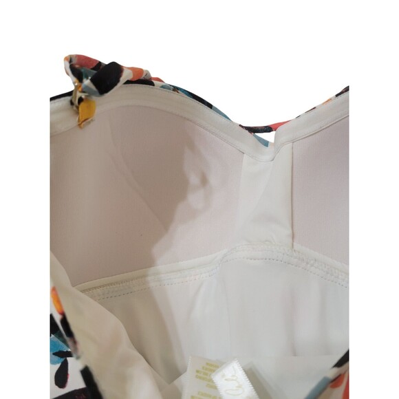 Anne Cole Twist Front Shirred Bandeau Removable Strap One Piece Sz 6 D14 - Picture 5 of 12